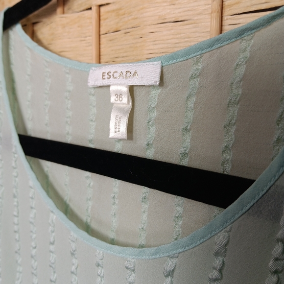 Escada Silk Sheer Women's Sleeveless Top - Light Green 36 - Picture 9 of 10